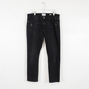 FRAME Denim L'Homme Slim Denim Jeans in Black Chimney Rock 33